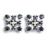 Elizé® Elegance You Can Wear Collection - Czech Glass Beads Earrings - Silver with Steel Blue