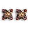 Elizé® Elegance You Can Wear Collection - Czech Glass Beads Earrings - Bronze with Gold