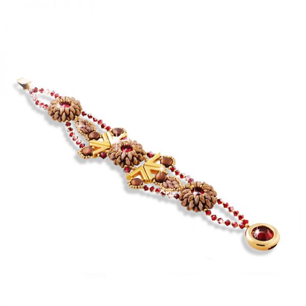 Elizé® Infinite Grace Collection - Swarovski® Crystal Bracelet - Passion Red and Gold