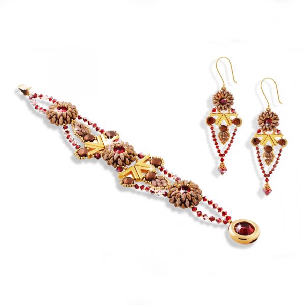 Elizé® Infinite Grace Collection - Swarovski® Crystal Jewelry Set - Passion Red and Gold