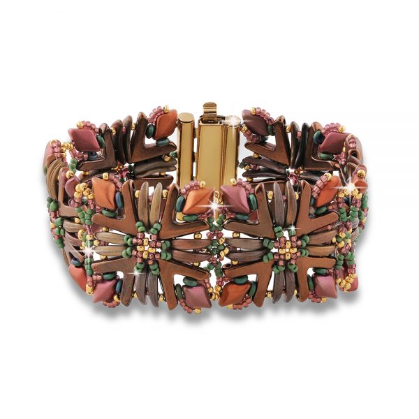 Elizé® Elegance You Can Wear Collection - Czech Glass Beads Bracelet - Bronze with Gold
