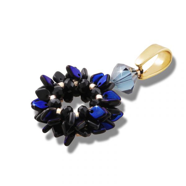 Elizé® Amour et Promesse Collection - Swarovski® Crystal Flower Pendant - Black Azuro