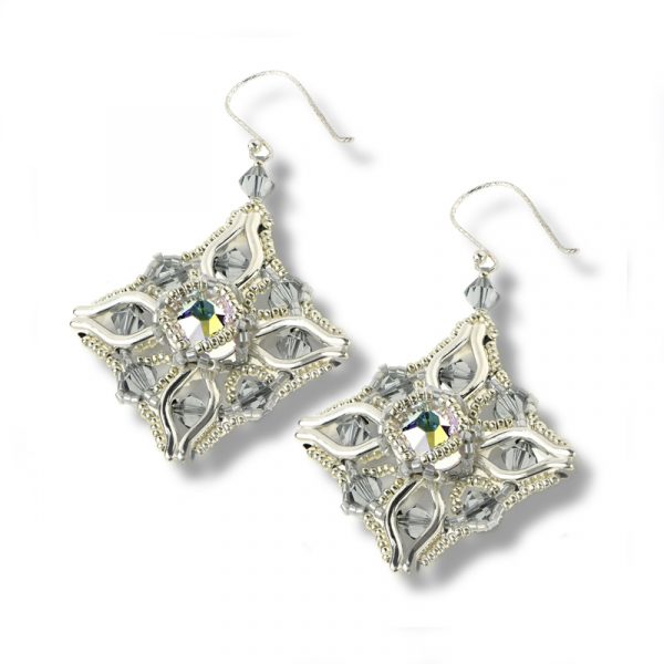 Elizé® Crystals Magic Collection - Swarovski® Ice Crystal Earrings - Silver with Airy Blue