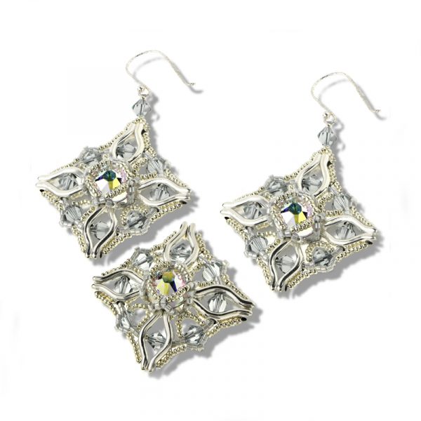 Elizé® Crystals Magic Collection - Swarovski® Ice Crystal Jewelry Set - Silver with Airy Blue