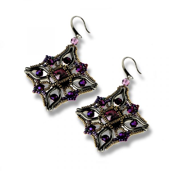 Elizé® Crystals Magic Collection - Swarovski® Crystal Aspiration Earrings - Metallic Purple with Amethyst