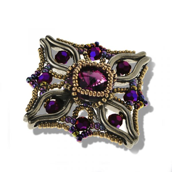 Elizé® Crystals Magic Collection - Swarovski® Crystal Aspiration Brooch/Pendant - Metallic Purple with Amethyst