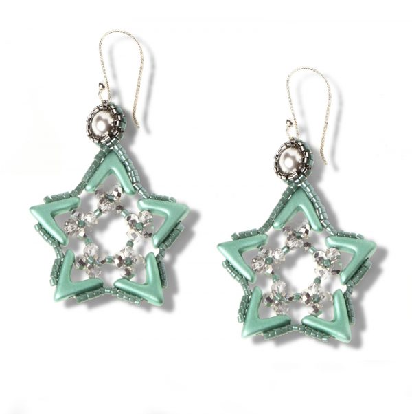 Elizé® Pretty Little Things Collection - Swarovski® Pearl Star Earring - Metallic Emerald