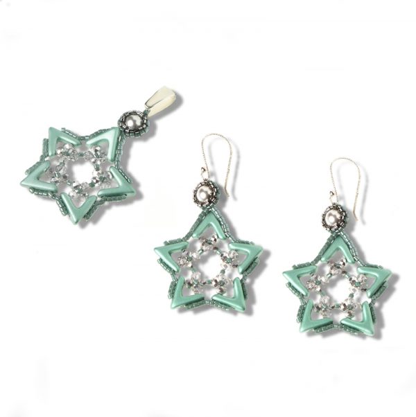 Elizé® Pretty Little Things Collection - Swarovski® Pearl Star Jewelry Set - Blue Metallic