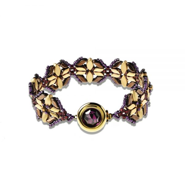 Elizé® Everyday Luxury Collection - Swarovski® Crystal Bracelet - Amethyst with Gold