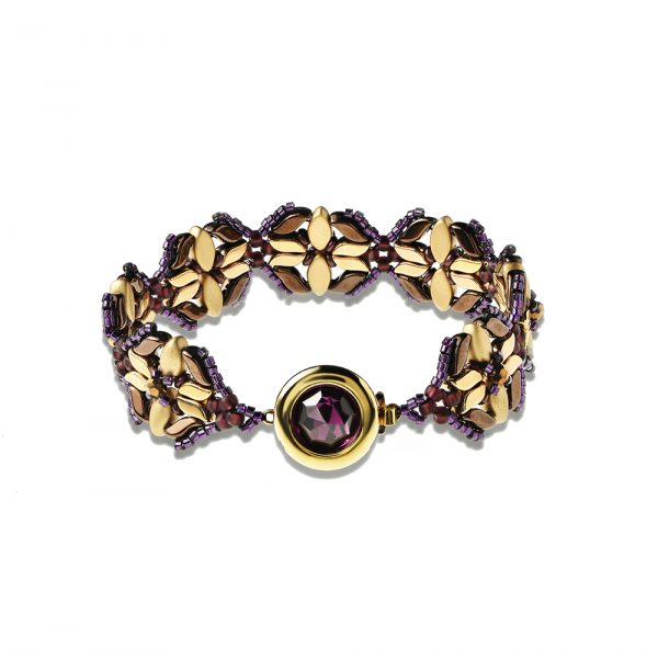 Elizé® Everyday Luxury Collection - Swarovski® Crystal Bracelet - Amethyst with Gold