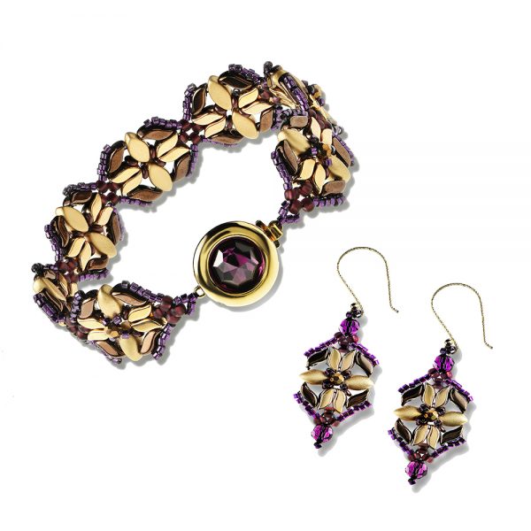 Elizé® Everyday Luxury Collection - Swarovski® Crystal Jewelry Set - Amethyst with Gold