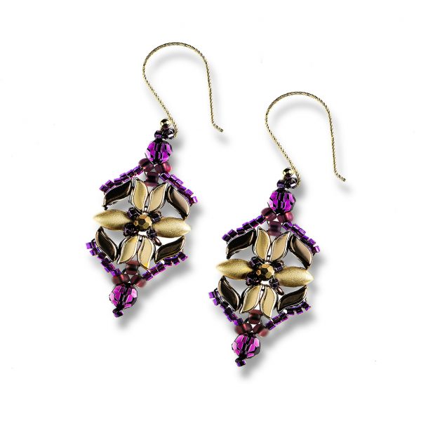 Elizé® Everyday Luxury Collection - Swarovski® Crystal Earrings - Amethyst with Gold