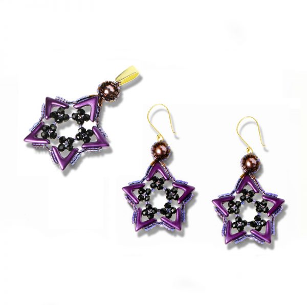 Elizé® Pretty Little Things Collection - Swarovski® Pearl Star Jewelry Set - Pastel Bordeaux