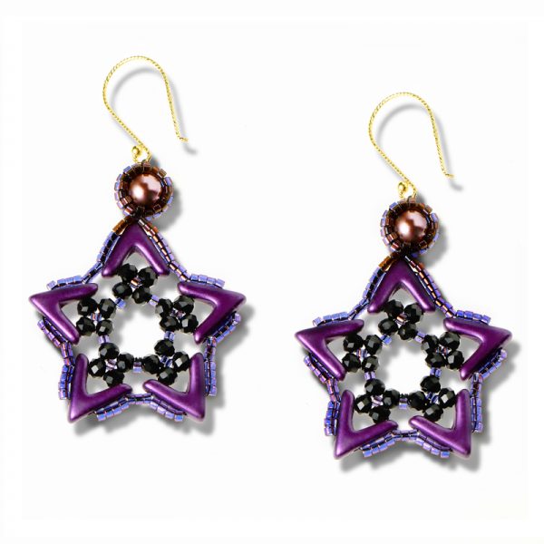 Elizé® Pretty Little Things Collection - Swarovski® Pearl Star Earring - Pastel Bordeaux