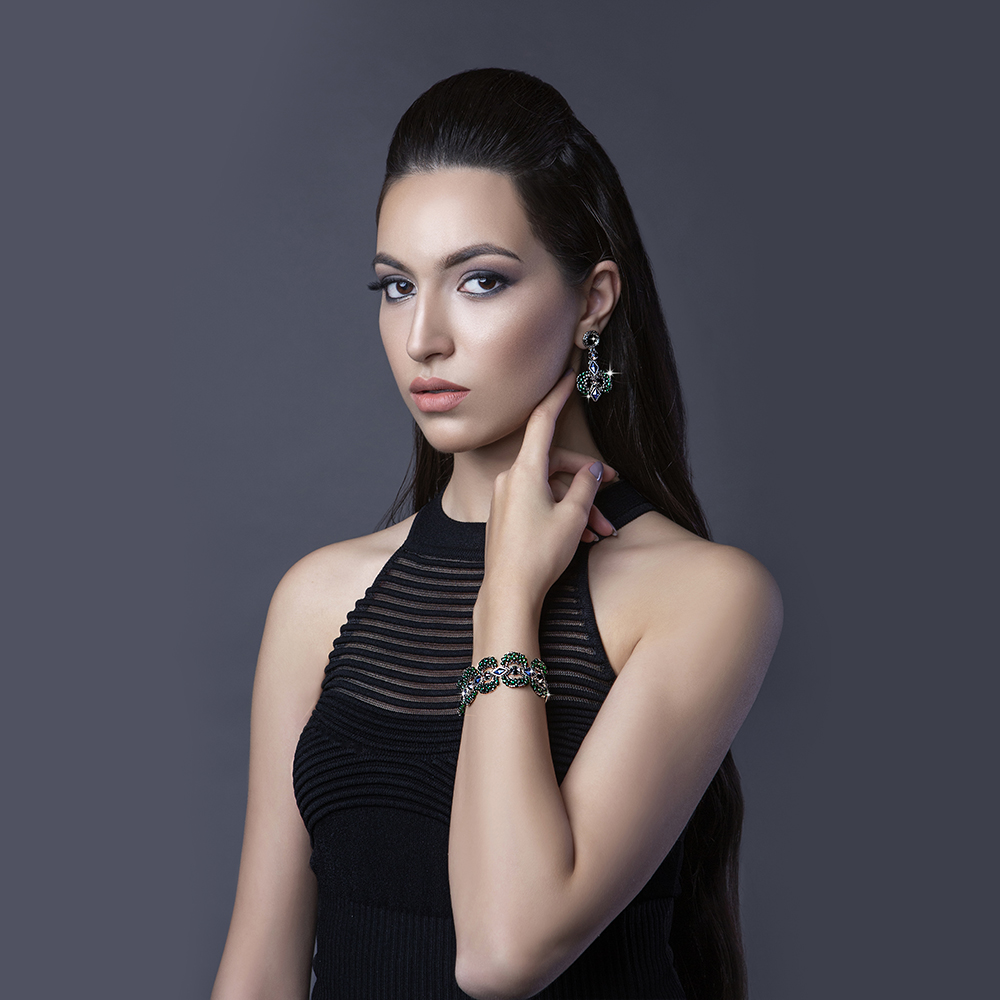 Elizé® Royal Beauty Collection - Swarovski® Crystal Jewelry Set - Emerald Shine