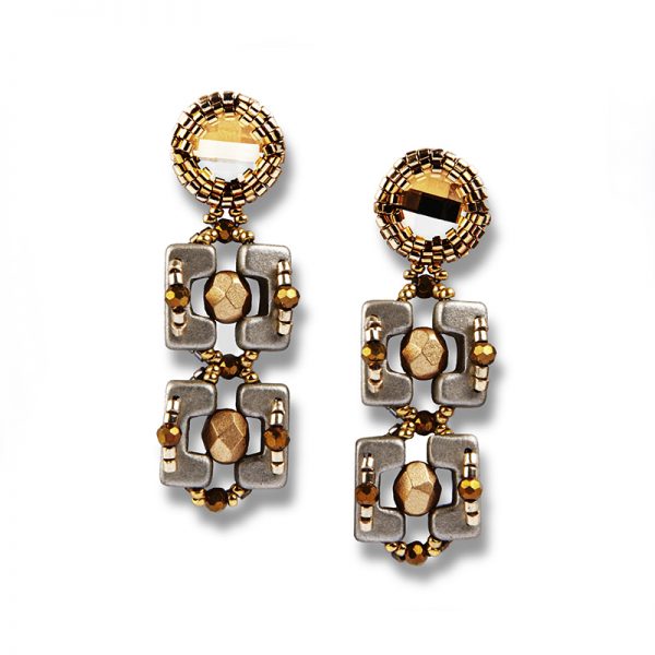 Elizé® Everyday Luxury Collection - Swarovski® Crystal Earrings - Golden Shimmer