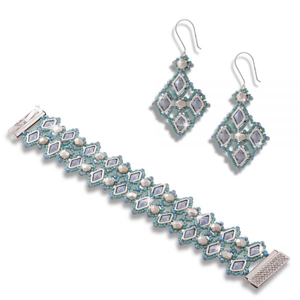 Elizé® Royal Beauty Collection - Crystal and Czech Glass Beads Jewelry Set - Air Blue