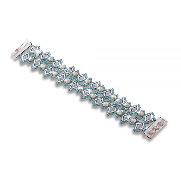 Elizé® Royal Beauty Collection - Crystal and Czech Glass Beads Bracelet - Air Blue