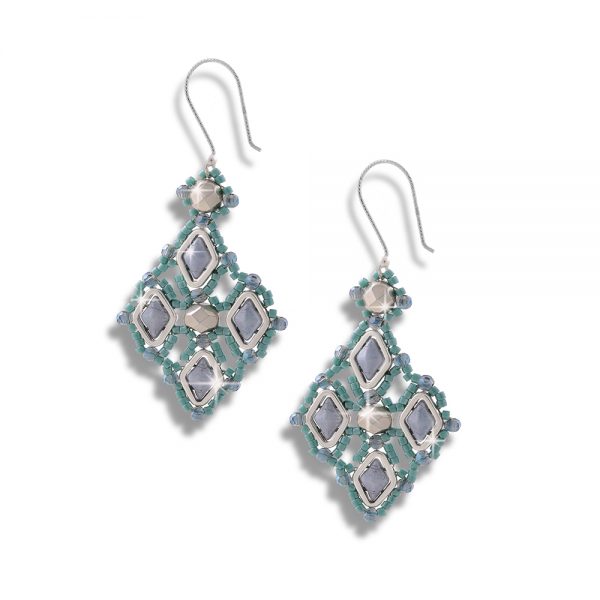 Elizé® Royal Beauty Collection - Crystal and Czech Glass Beads Earrings - Air Blue