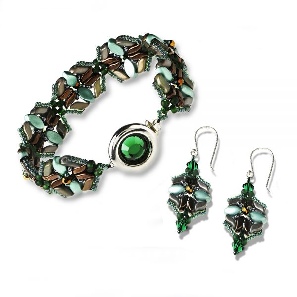 Elizé® Everyday Luxury Collection - Swarovski® Crystal Jewelry Set - Emerald with Bronze
