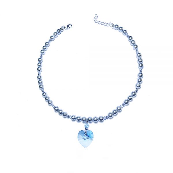Elizé® Amour et Promesse Collection - Swarovski® Crystal Heart Choker - Light Sapphire