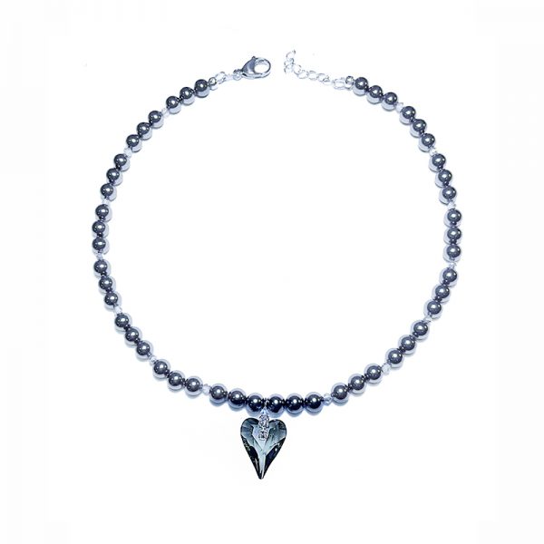 Elizé® Amour et Promesse Collection - Swarovski® Crystal Heart Choker - Black Diamond