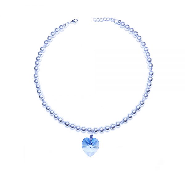 Elizé® Amour et Promesse Collection - Swarovski® Crystal Heart Choker - Light Sapphire