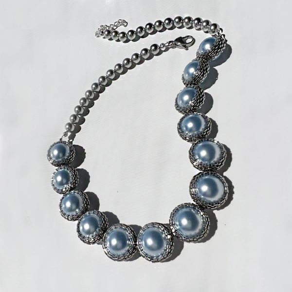 Elizé® Timeless Pearls Collection - Swarovski® Pearl Eternity Necklace - Baby Blue
