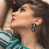 Elizé® Royal Beauty Collection - Swarovski® Crystal Millenia Earrings (Short) - Silver Night