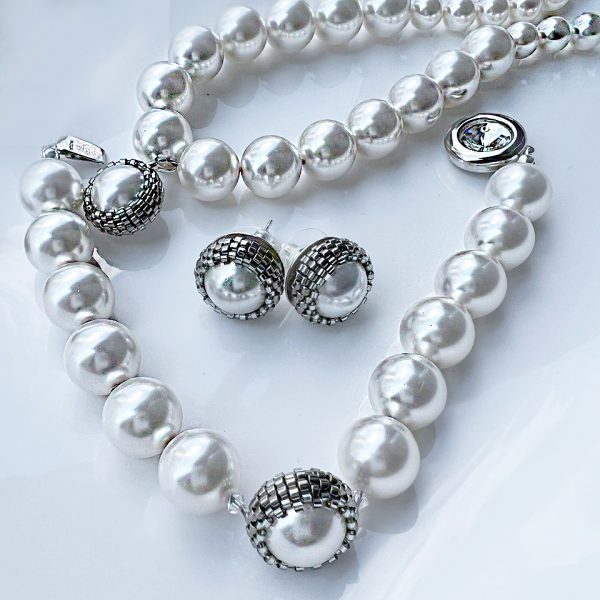 Elizé® Timeless Pearls Collection - Swarovski® Pearl Classy Jewelry Set - Crystal Clear