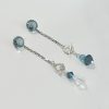 Elizé® Chains Collection - Sterling Silver "Sky Blue" Stud/Drop Earrings with Swarovski® Crystals