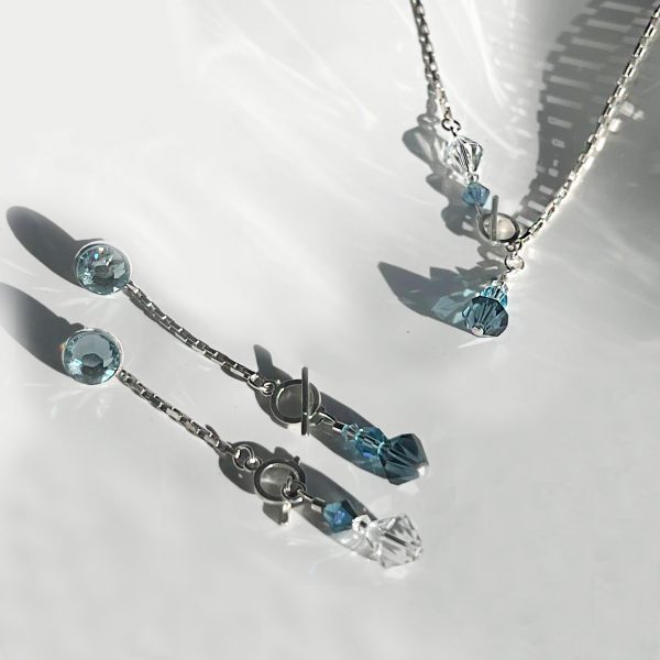 Elizé® Chains Collection - Sterling Silver "Sky Blue" Set with Swarovski® Crystals