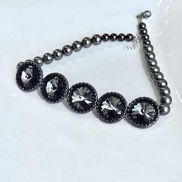 Elizé® Royal Beauty Collection - Swarovski® Crystal Millenia Necklace - Silver Night